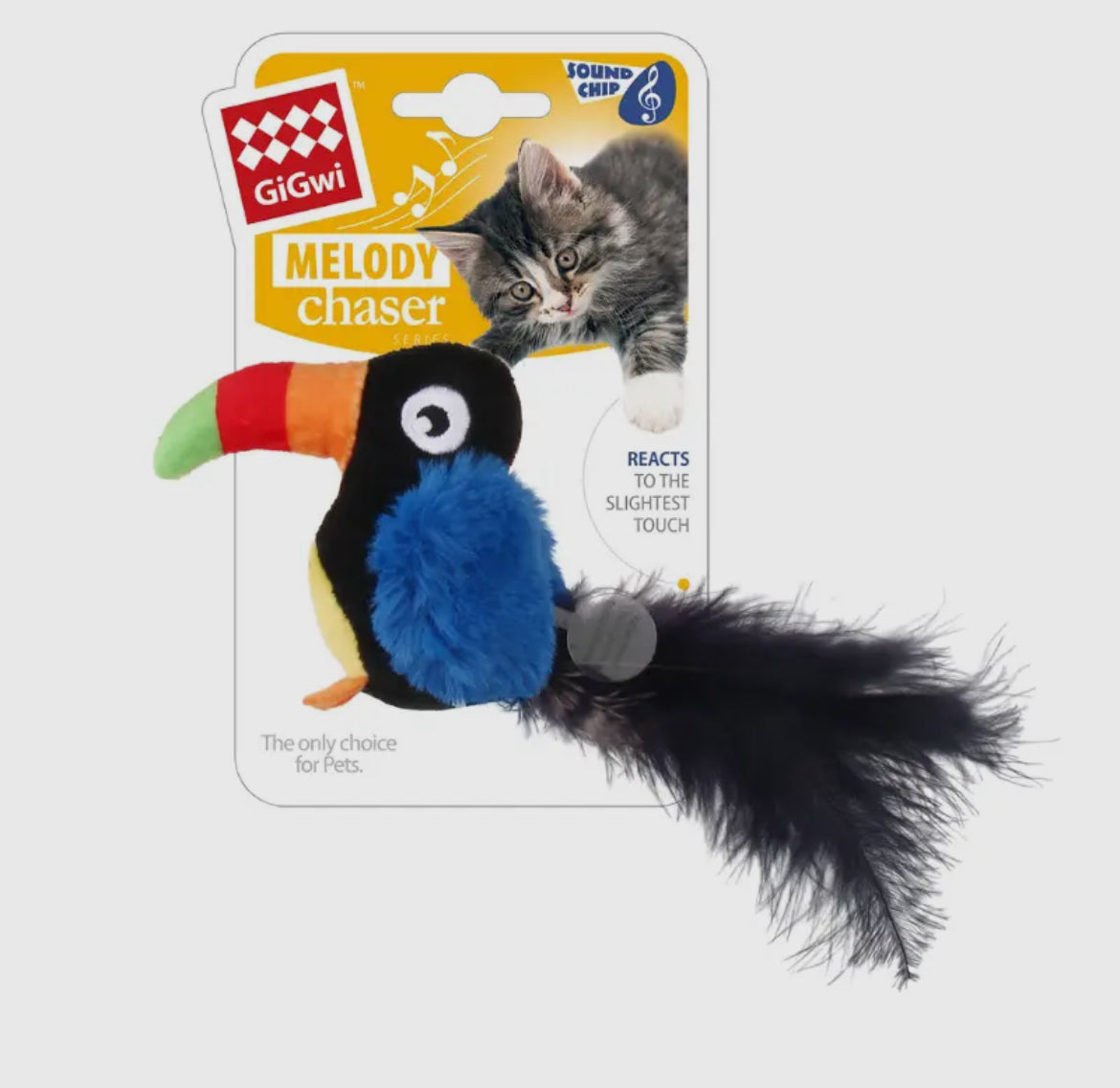 WufWuf&Gigwi Toucan Melody Chaser Interactive Plush Cat Toy