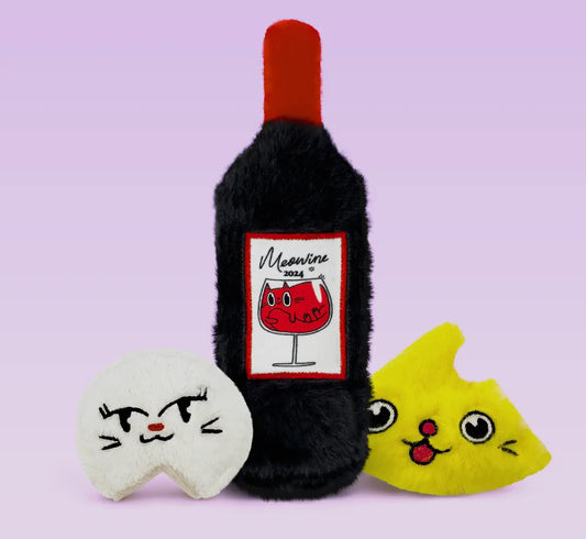 Mymeow's Purrfect Pairings: Wine & Cheese Cat Toy Set