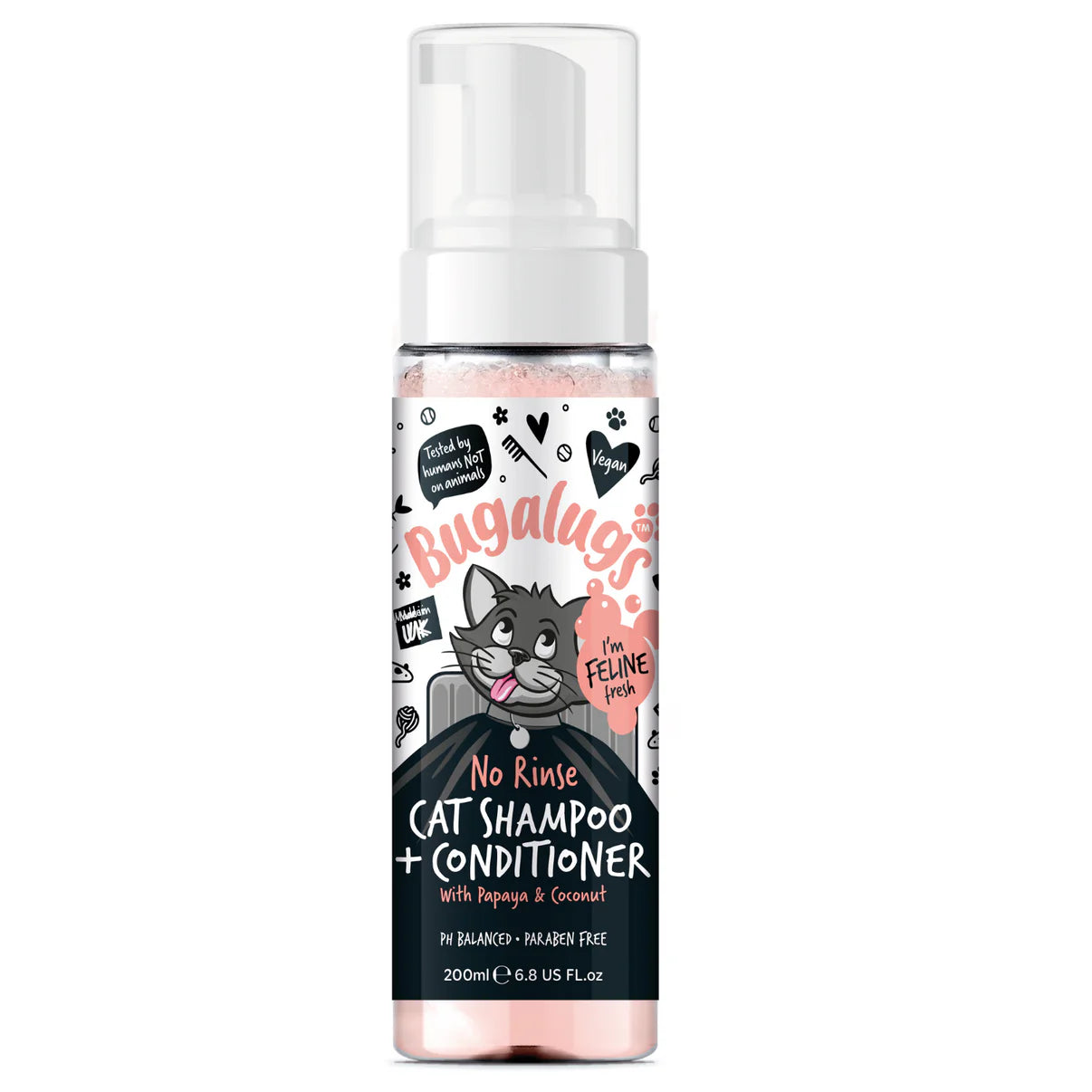 Bugalugs™ No rinse 2 in 1 Cat shampoo & conditioner