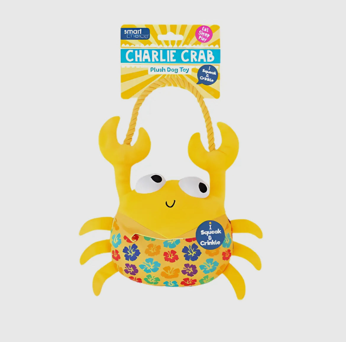 WufWuf & Sc Charlie Crab, Summer Under the Sea Dog Toy