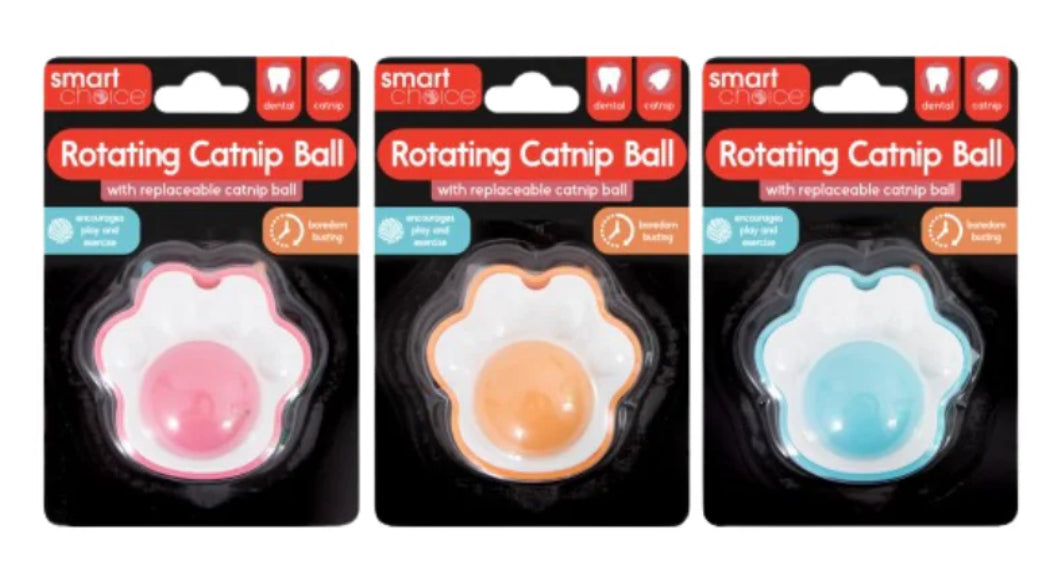 Smart Choice Catnip Roller Ball Cat Toy - assorted colour