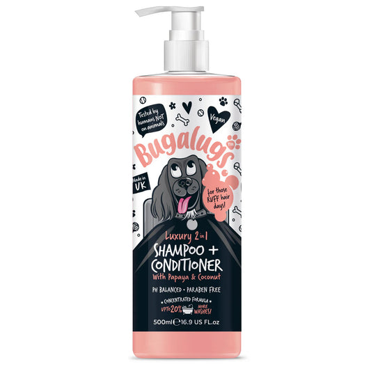 Bugalugs™ Luxury 2 in 1 Dog Shampoo & Conditioner with Papaya & Coconut